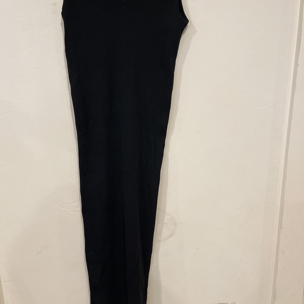 Edited Remi Bader Black Ribbed Tank Dress XL NWT Midi Bodycon Stretch Minimalist - Picture 7 of 10